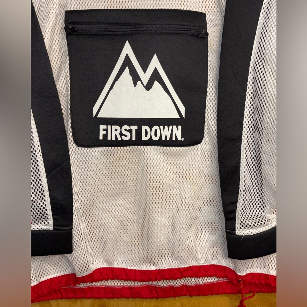 First Down Y2k Oversized Mesh Pullover Jacket Bla… - image 2